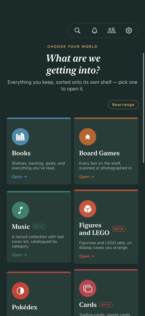 The Archivist app: Choose your world