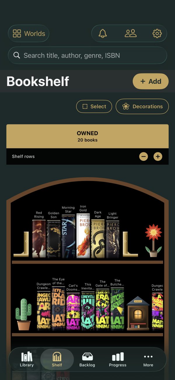 The Archivist app: Bookshelf